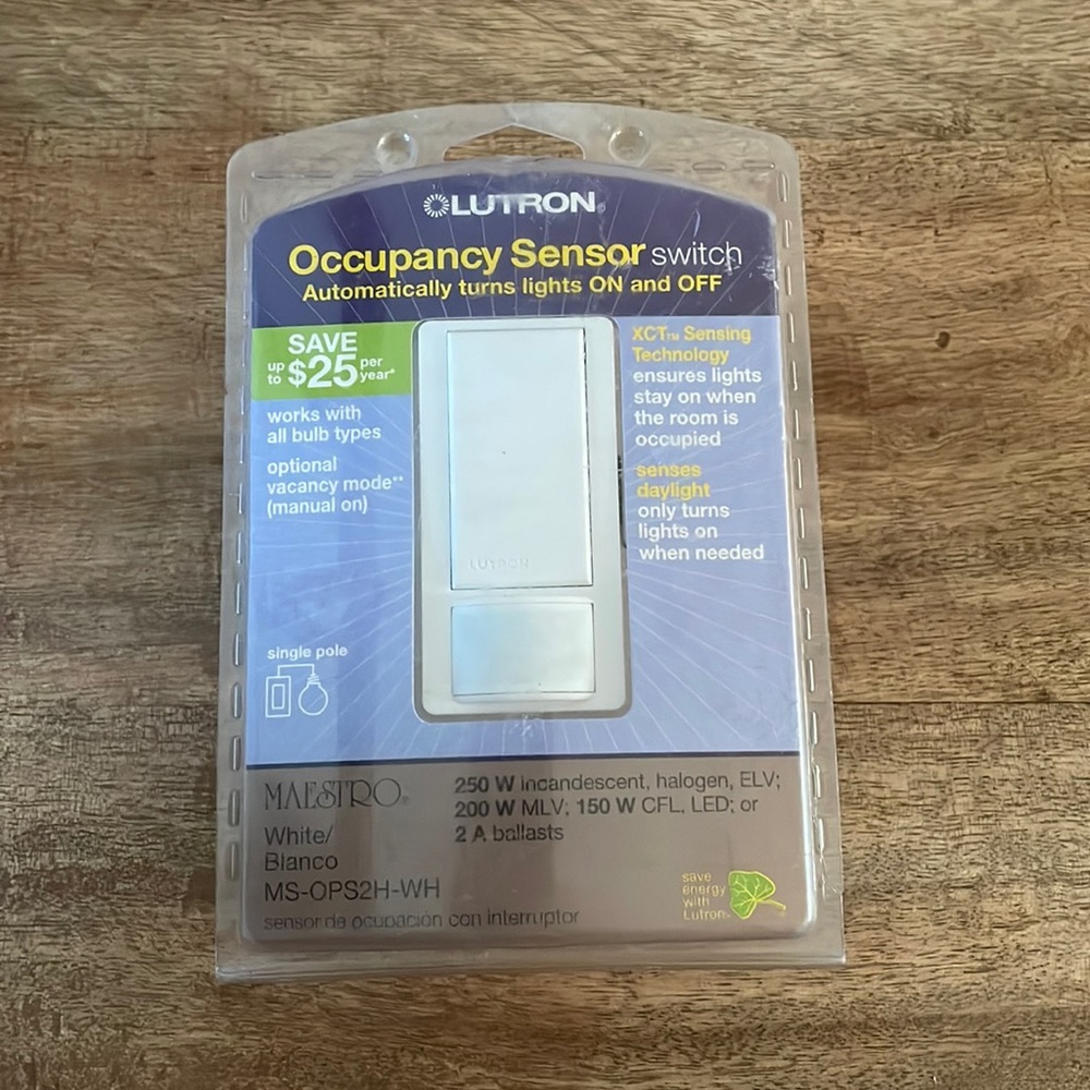Lutron Maestro Occupancy 2 amps Single pole Motion Sensor Switch White 1 pk